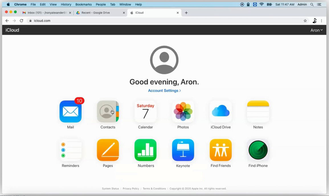 Choose the contact app