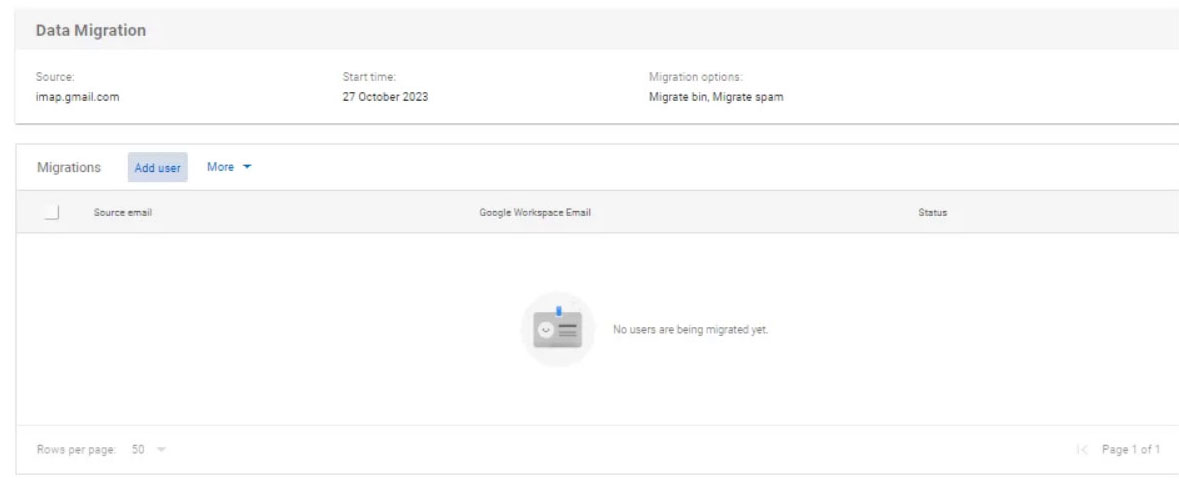 add user to migrate personal gmail to Google workspace