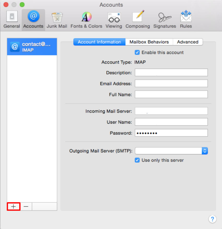 select account from the menu