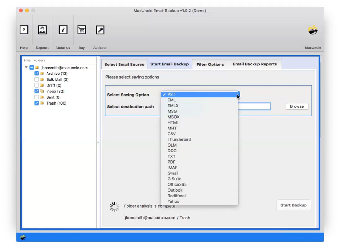 Choose preferred GoDaddy Email folder
