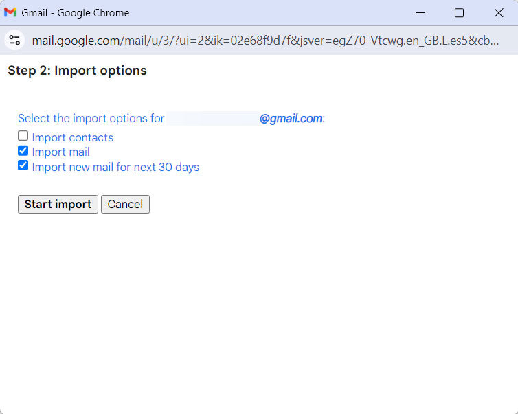 select the import mail to import apple mail to gmail