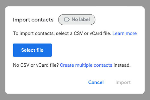 import file to gmail