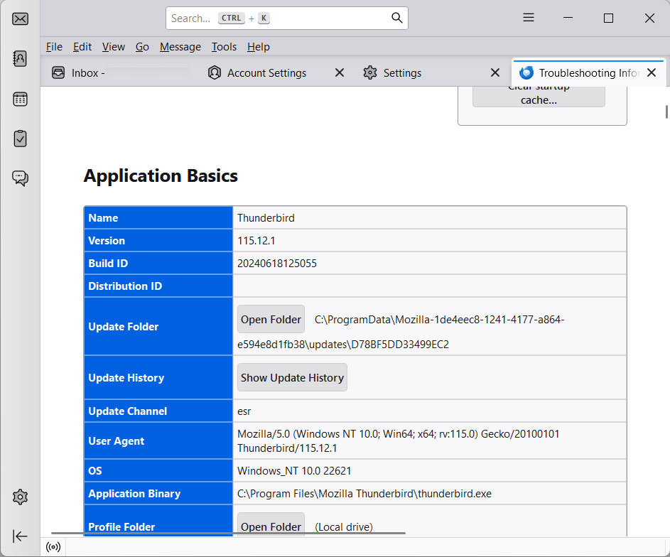 go to open folder to get backup thunderbird emails