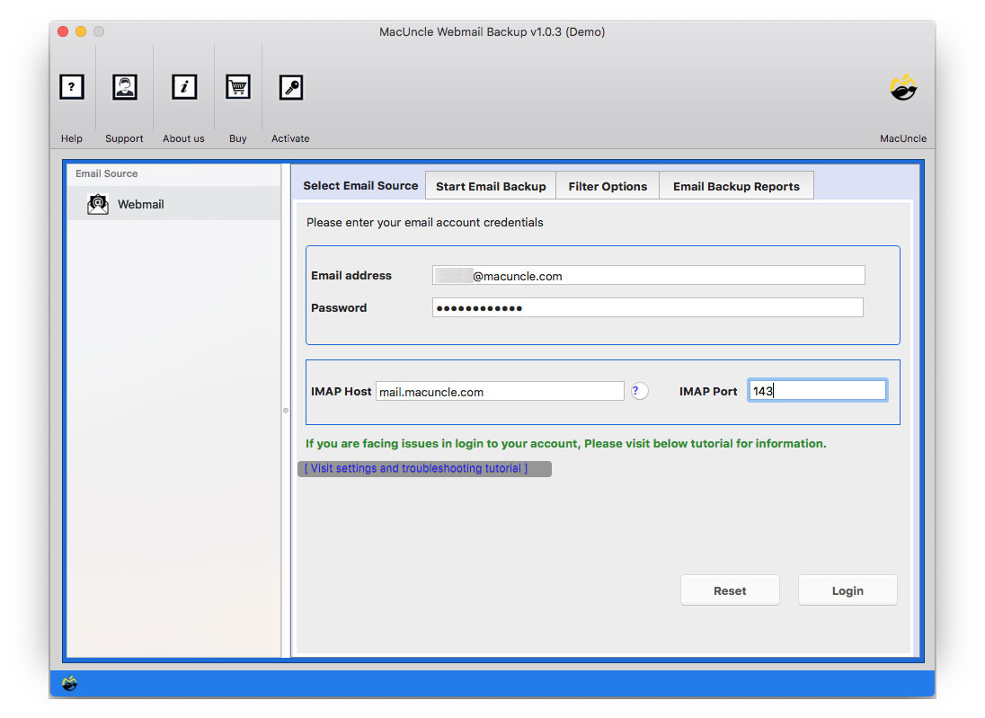 enter roundcube credentials