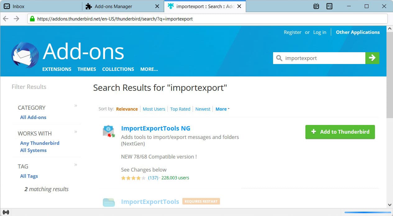 install importexporttools