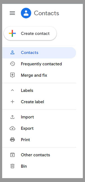 go to google contacts