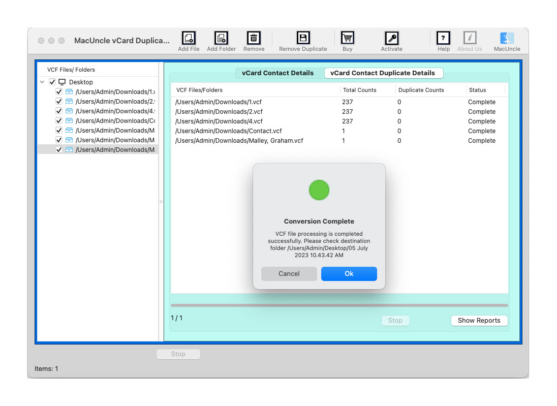 the process to remove duplicate contacts from iPhone completes