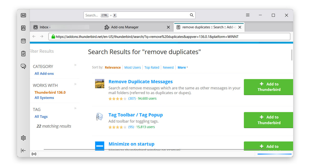 search for remov duplicate add-on