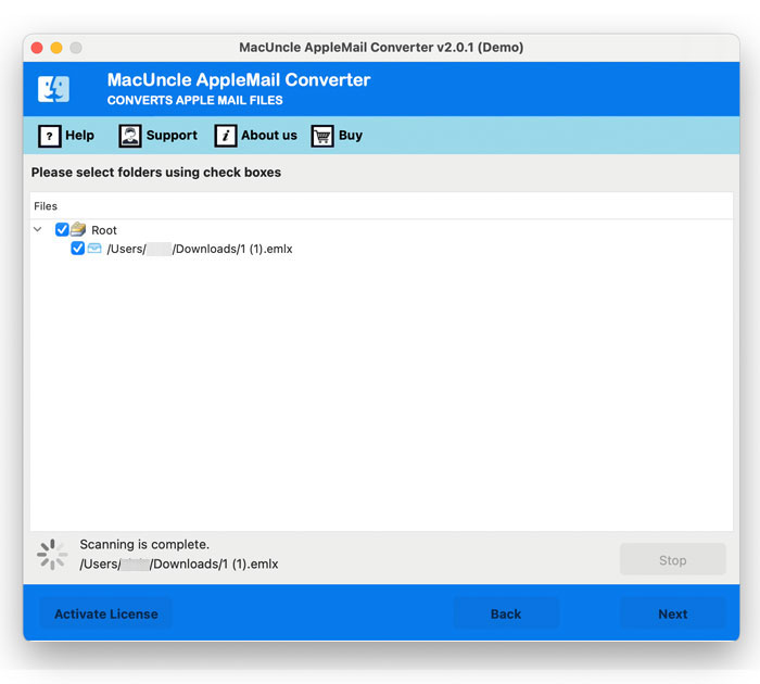 choose the desired files