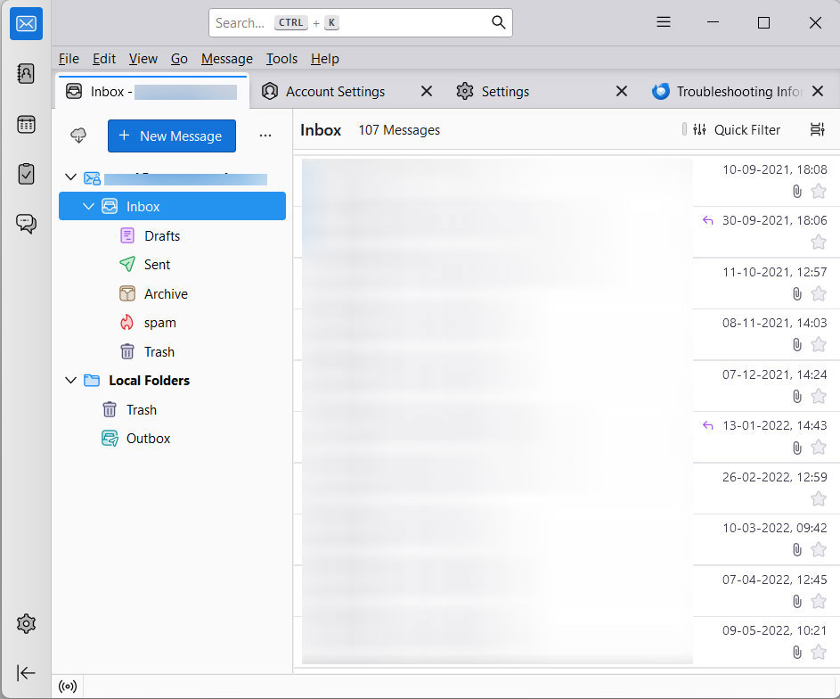 start thunderbird to migrate thunderbird emails to new computer