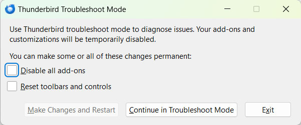 disable ad-on and reset toolbars