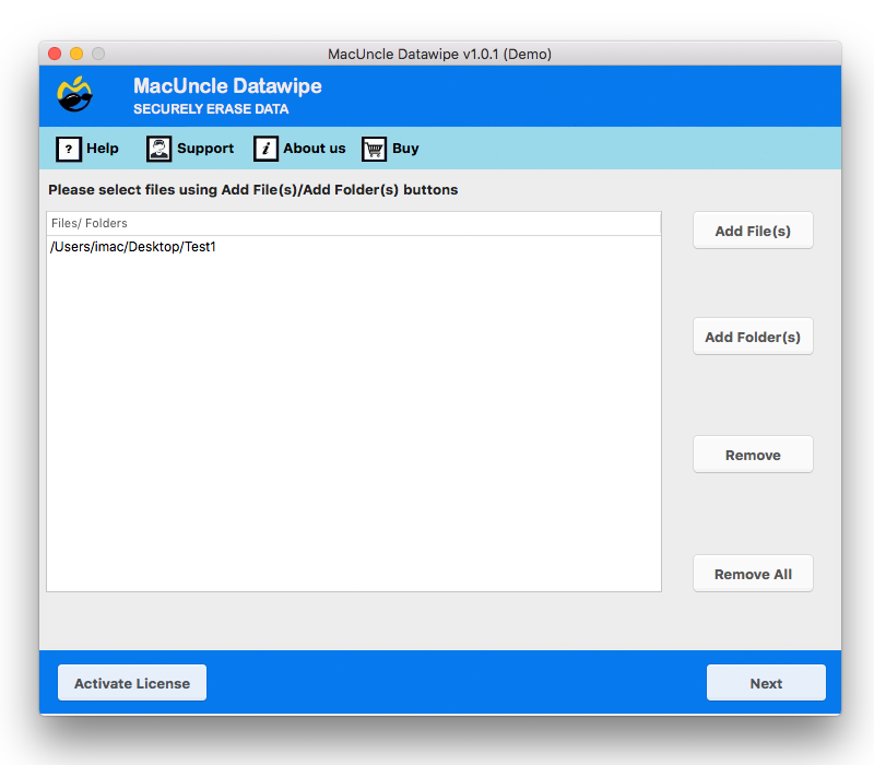 Use tool to Delete multiple files on Mac