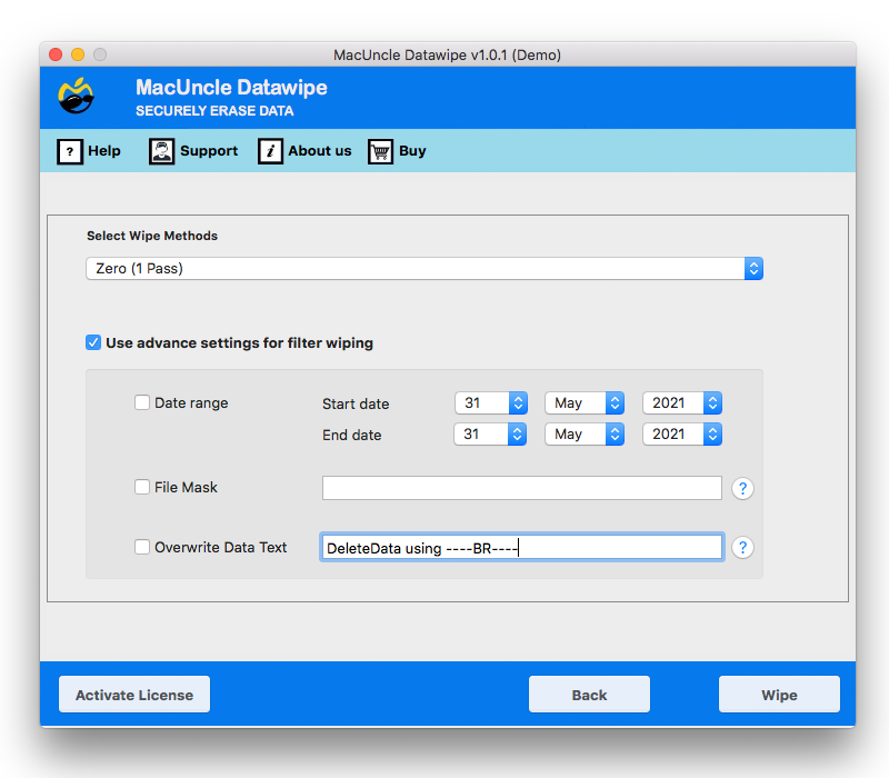 Filter option to selectively delete files on Mac