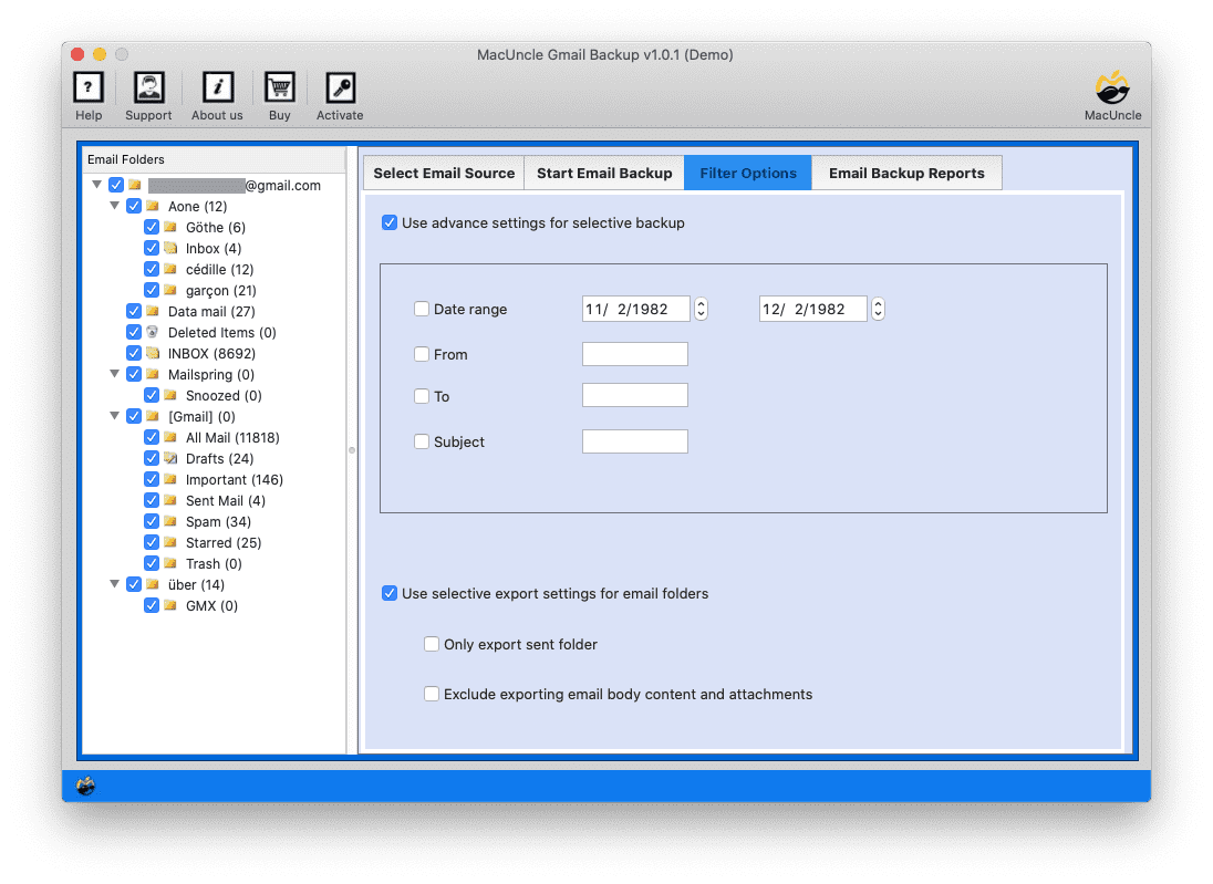 filter option to forward one gmail account to another
