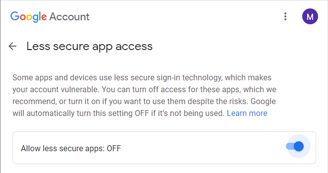 less secure app access
