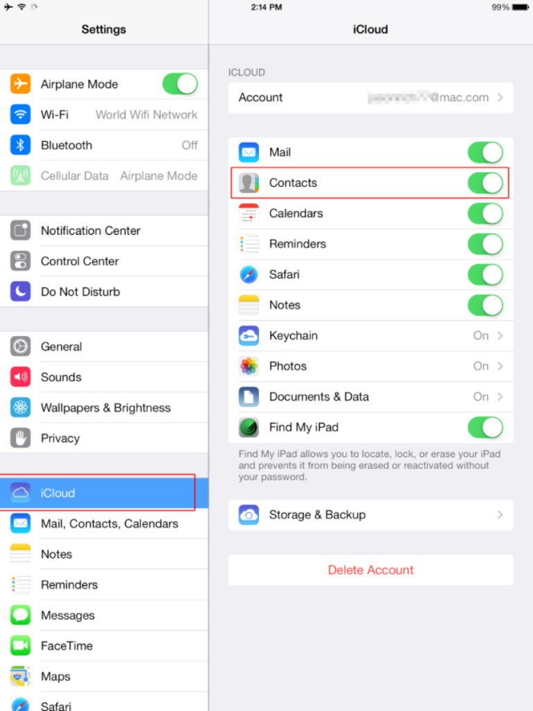 Select contacts on iphone